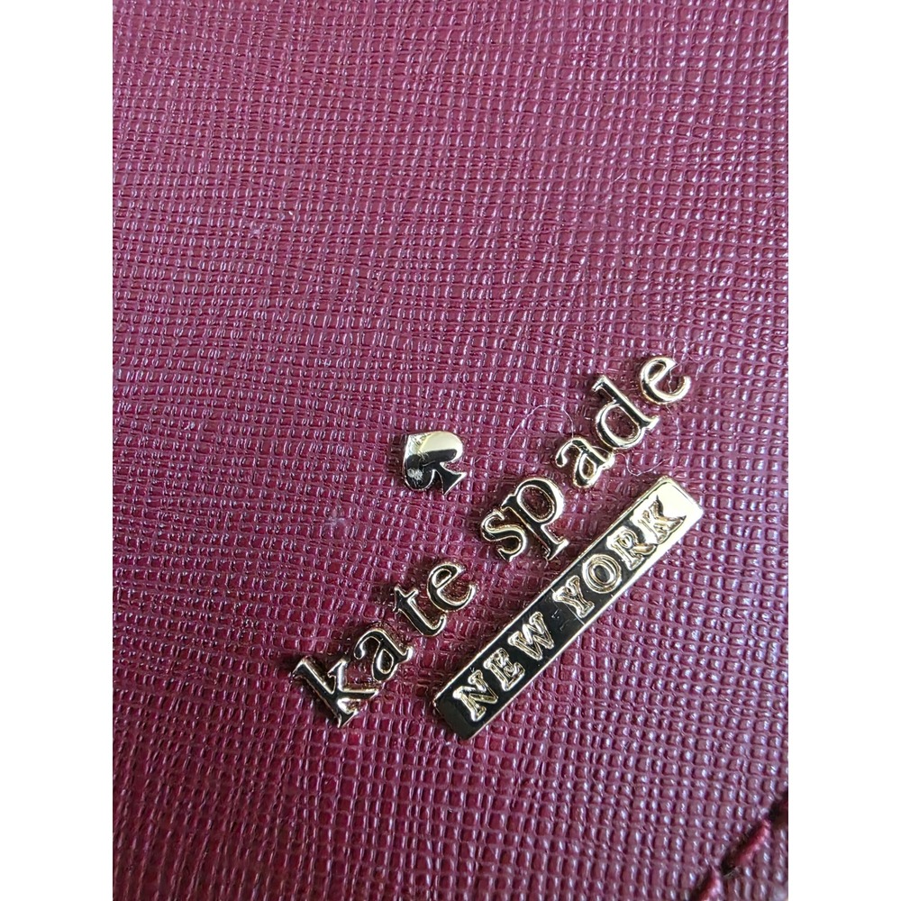 Kate Spade New York Fox Crossbody Bag Burgundy Saffiano Leather Whimsical Purse - Picture 4 of 10